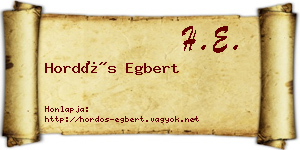 Hordós Egbert névjegykártya
